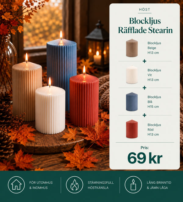Blockljus Räfflat