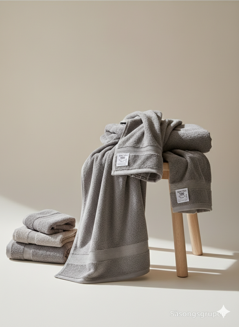 MAISON - HANDDUKSSERIEN GRÅ JOLI - 4 DELAR 100-CERTIFIERAD BOMULL