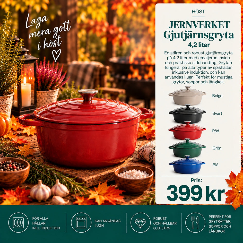 JERNVERKET  Gjutjärnsgryta  4.2 L