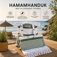 MAISON TRIQUE - HAMAMHANDDUK MED TILLHÖRANDE TOTEBAG
