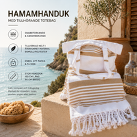 MAISON TRIQUE - HAMAMHANDDUK MED TILLHÖRANDE TOTEBAG