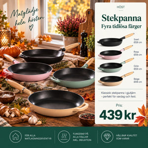 JERNVERKET STEKPANNA 28 CM MED TRÄHANDTAG
