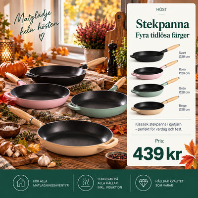 JERNVERKET STEKPANNA 28 CM MED TRÄHANDTAG