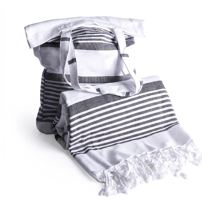 MAISON TRIQUE - HAMAMHANDDUK MED TILLHÖRANDE TOTEBAG
