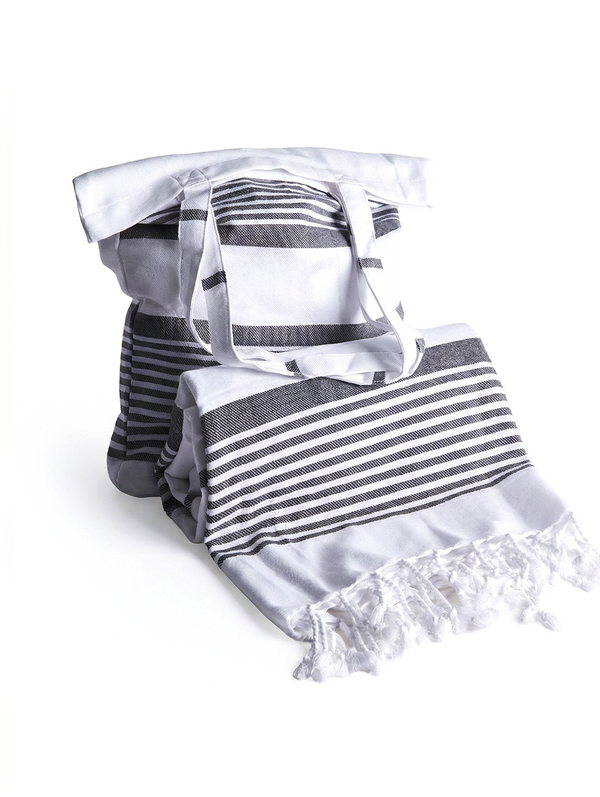 MAISON TRIQUE - HAMAMHANDDUK MED TILLHÖRANDE TOTEBAG